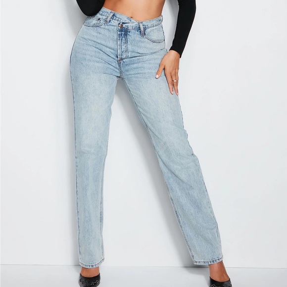 Cross over straight leg jeans (Non Stretch) - Picture 1 of 8